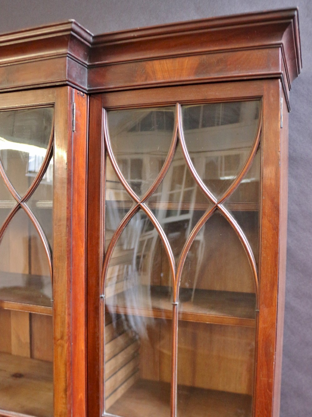 A Fine George 111 Mahogany 4 Door Breakfront Bookcase View VII