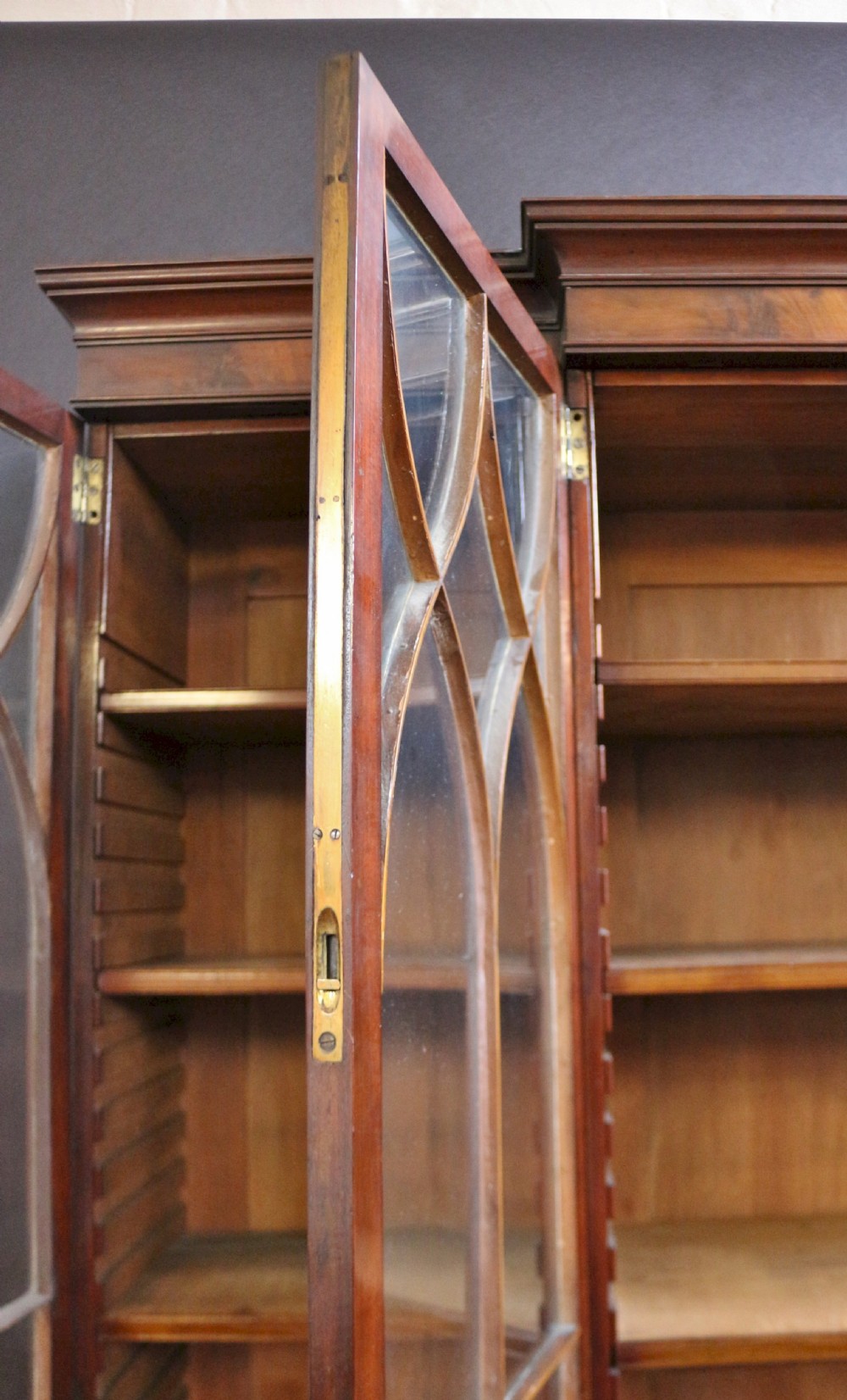 A Fine George 111 Mahogany 4 Door Breakfront Bookcase View IX