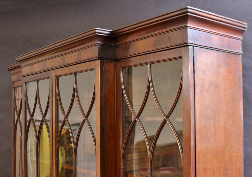 A Fine George 111 Mahogany 4 Door Breakfront Bookcase View X