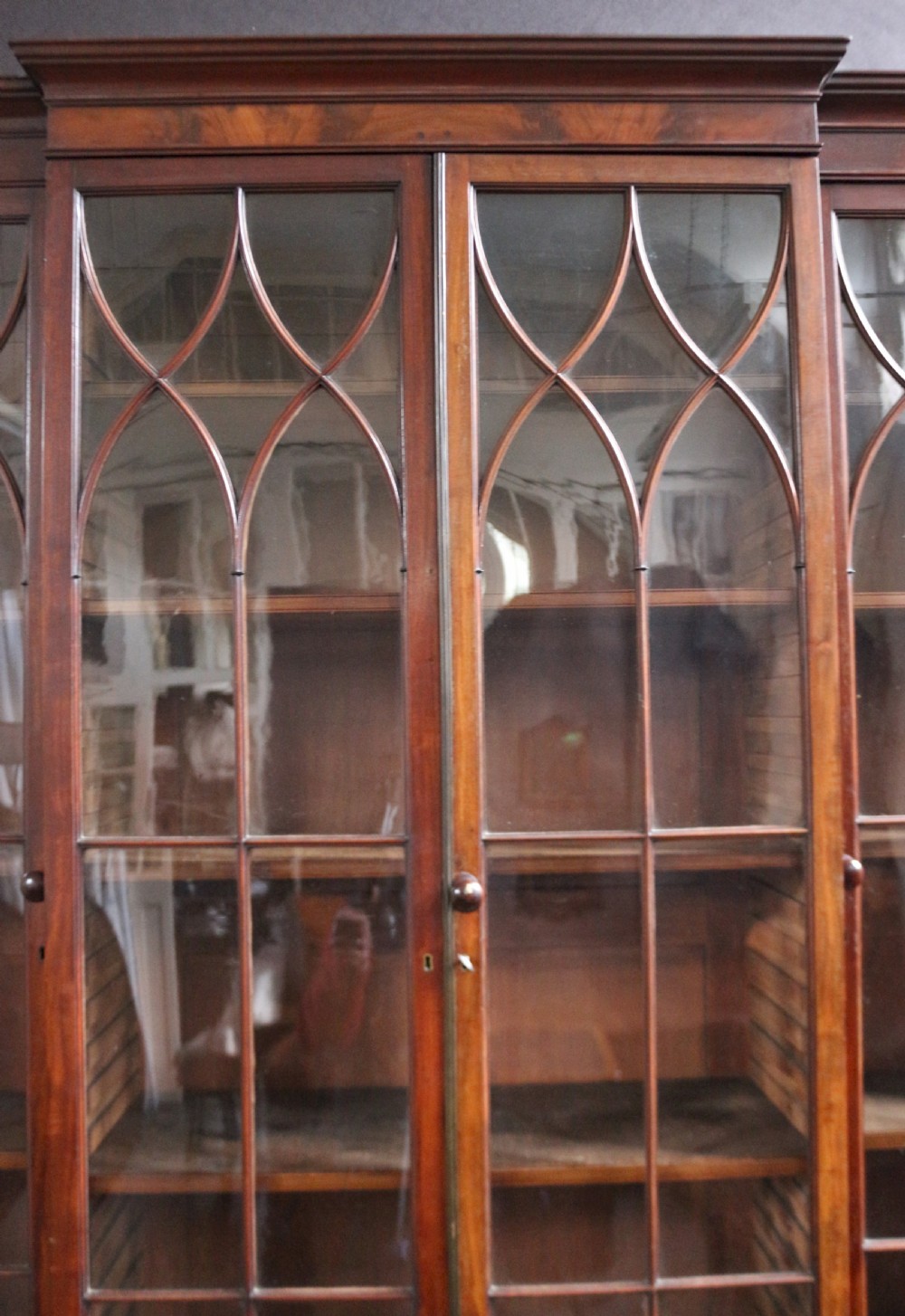A Fine George 111 Mahogany 4 Door Breakfront Bookcase View XIII