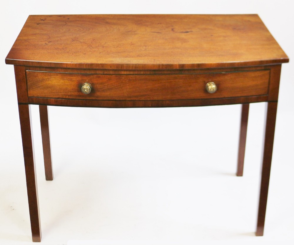 George 111 Mahogany 1 Drawer Bowfront Side Table