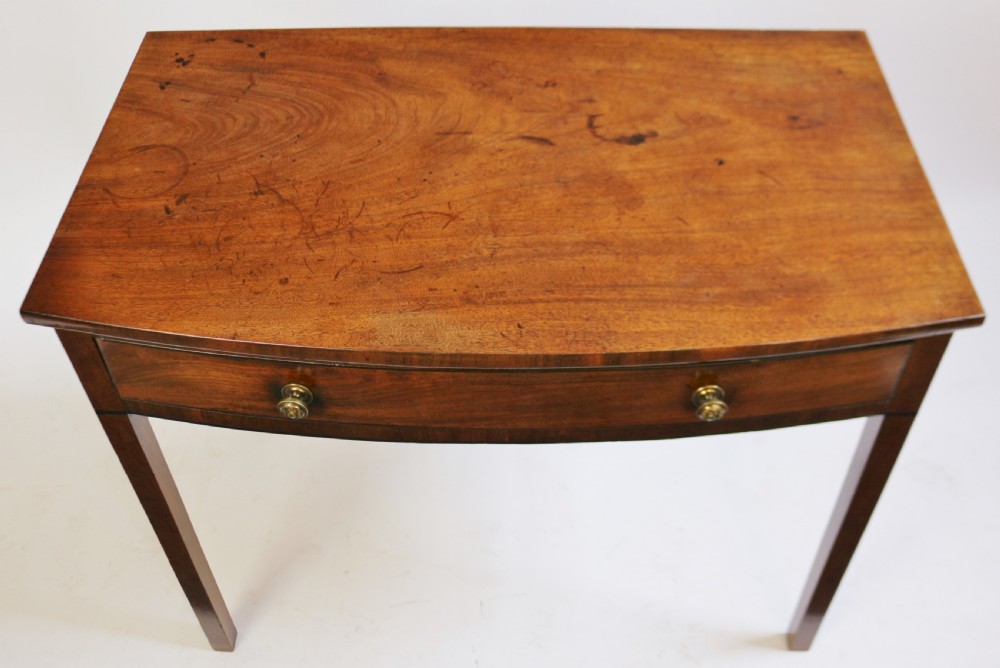 George 111 Mahogany 1 Drawer Bowfront Side Table View III