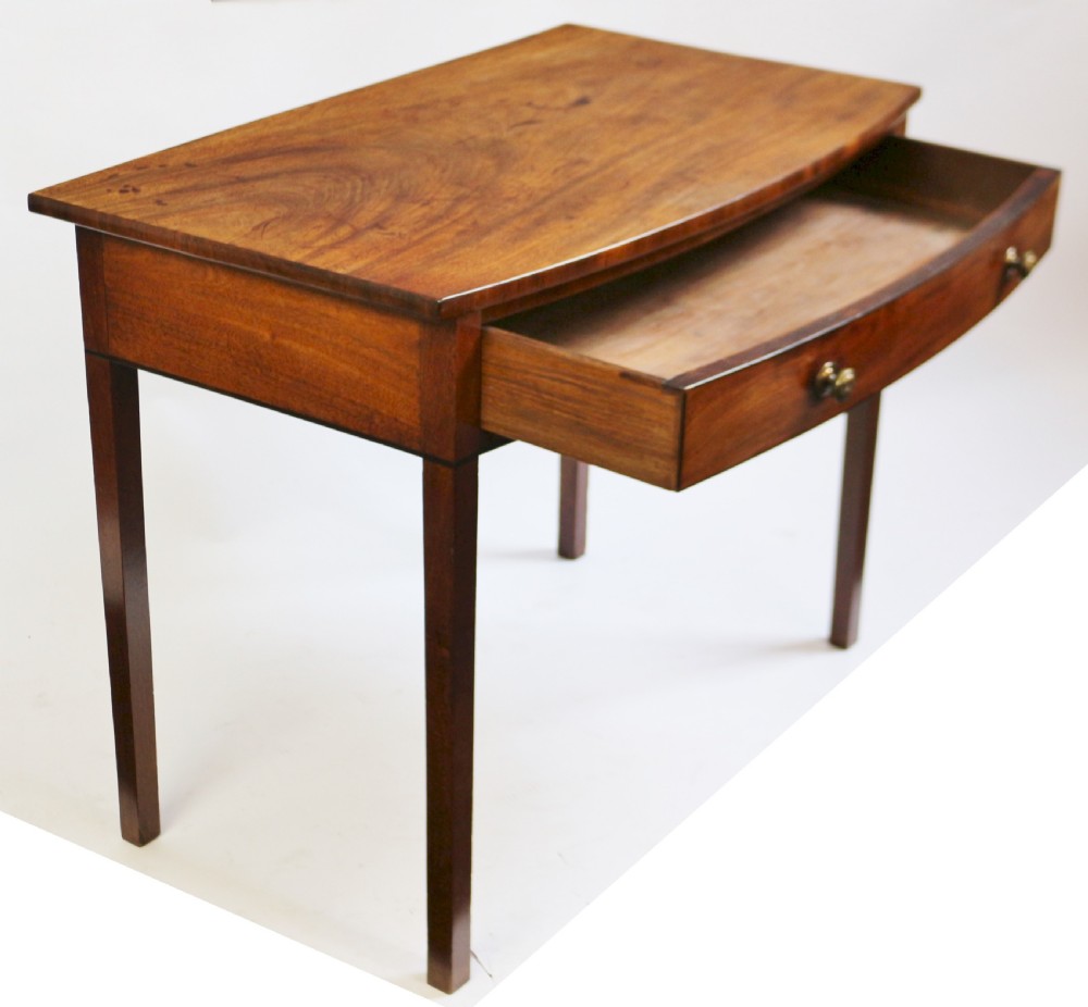 George 111 Mahogany 1 Drawer Bowfront Side Table View IV