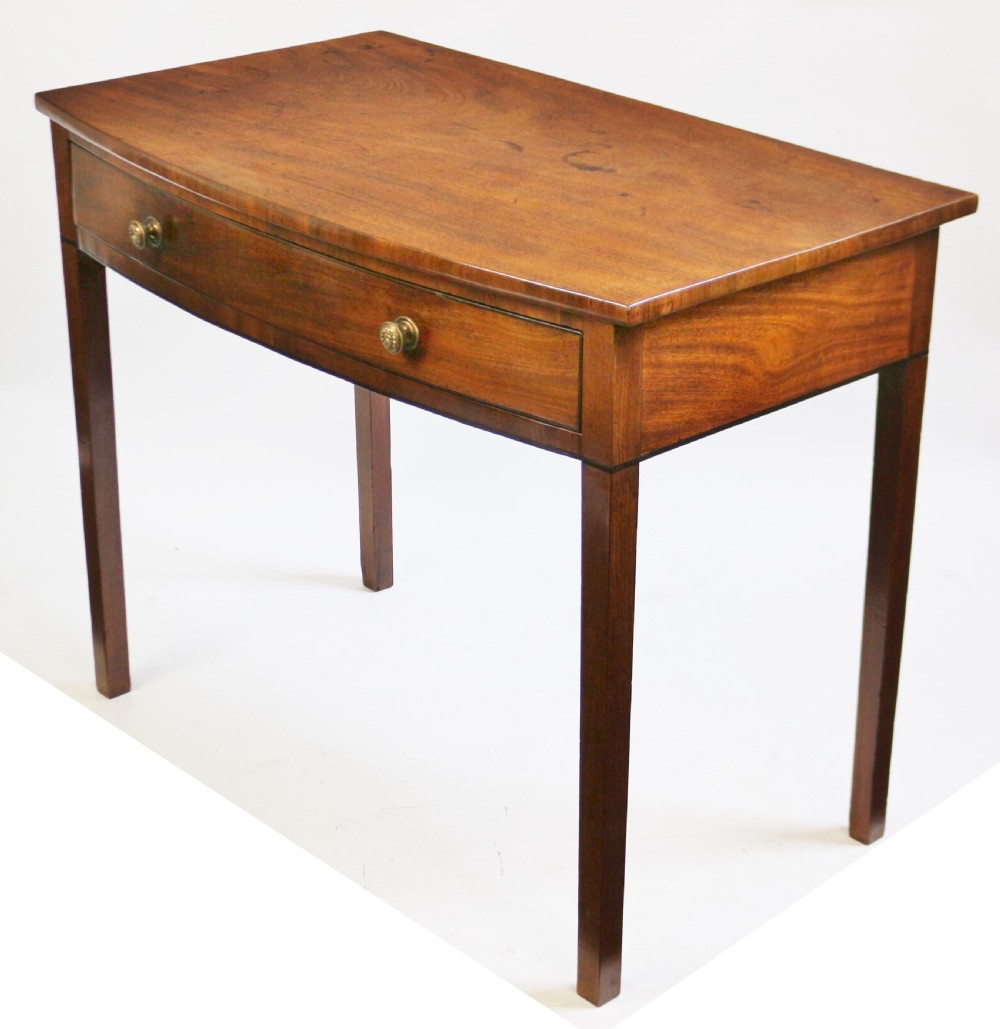 George 111 Mahogany 1 Drawer Bowfront Side Table View V