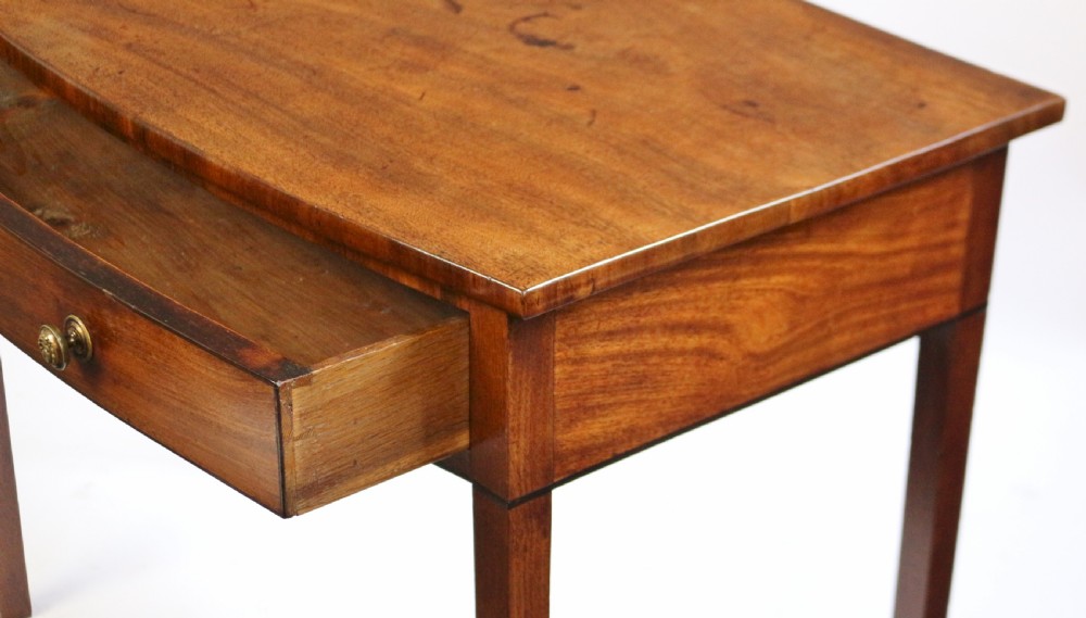 George 111 Mahogany 1 Drawer Bowfront Side Table View VI
