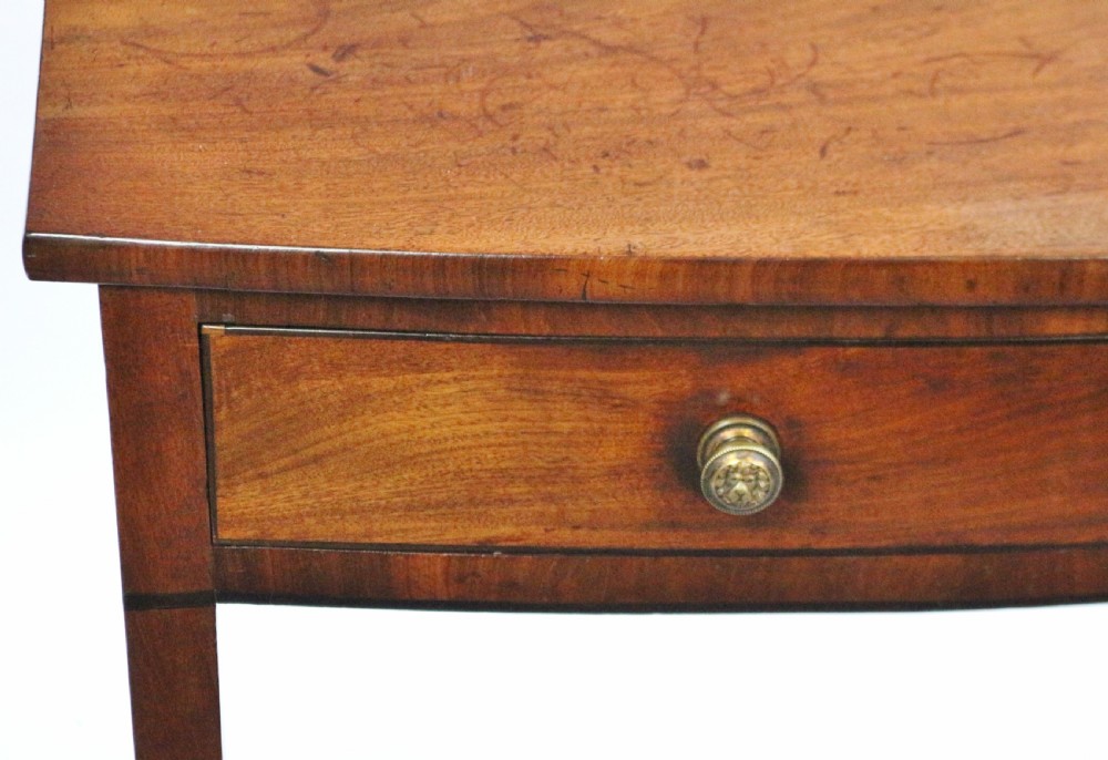 George 111 Mahogany 1 Drawer Bowfront Side Table View VII