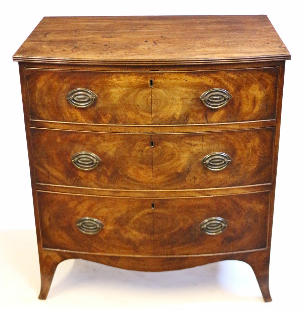 Fine George 111 Mahogany Small 3 Drawer Bow Chest View II