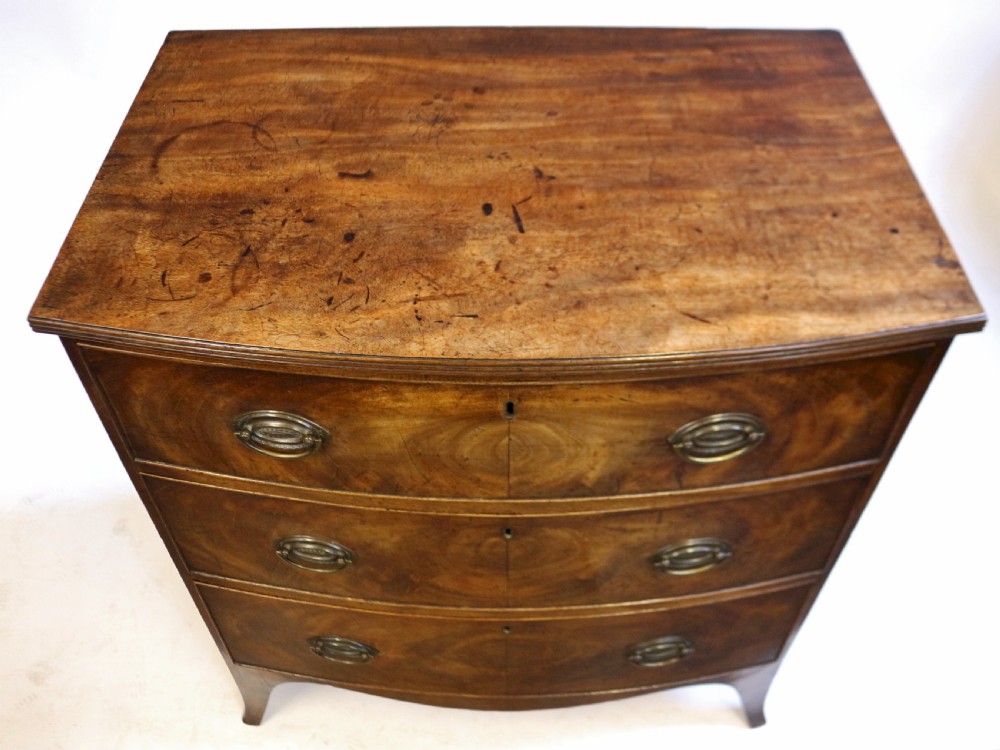 Fine George 111 Mahogany Small 3 Drawer Bow Chest View III