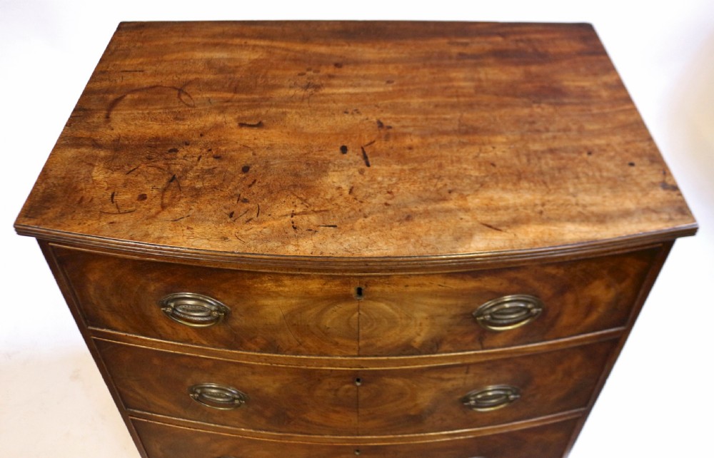 Fine George 111 Mahogany Small 3 Drawer Bow Chest View IV