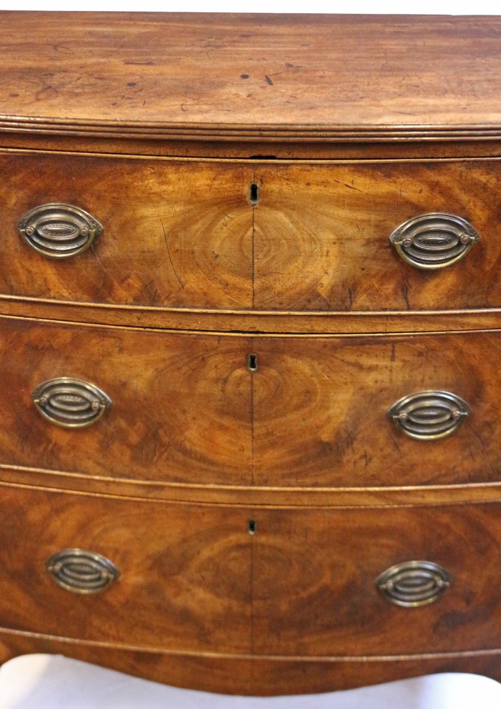 Fine George 111 Mahogany Small 3 Drawer Bow Chest View VIII