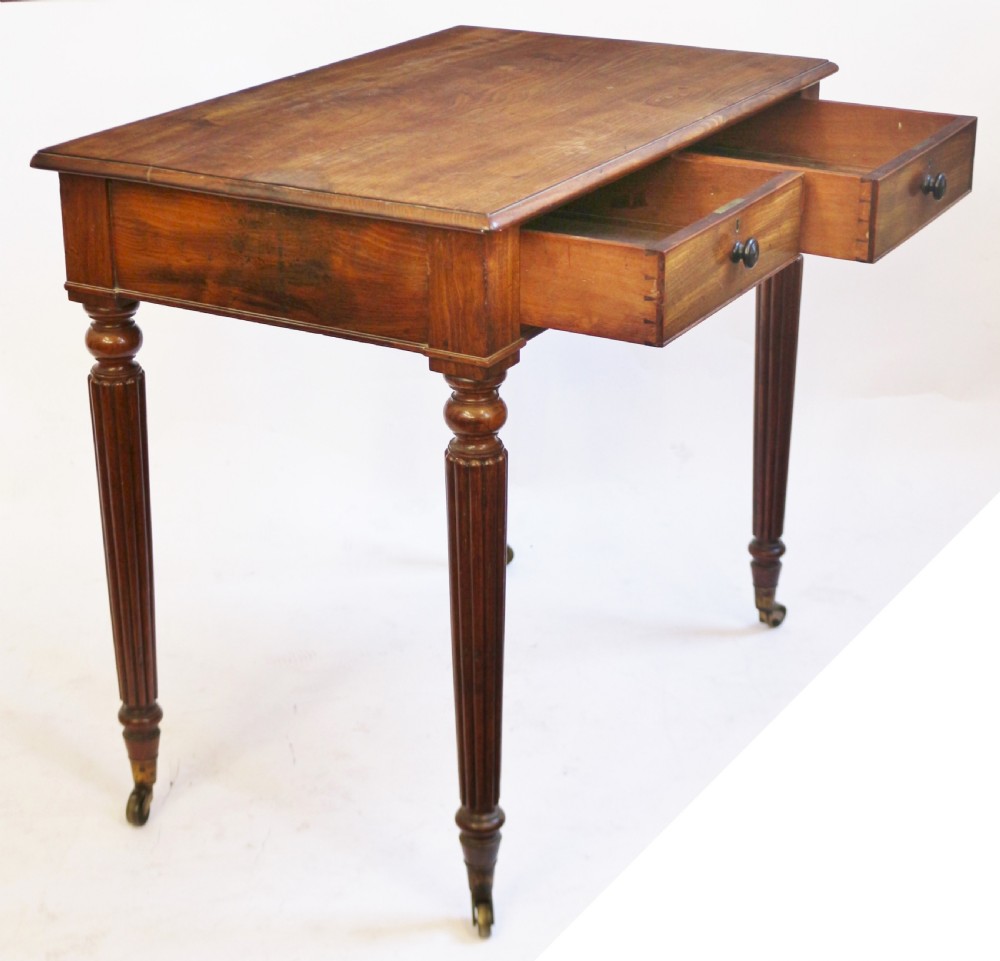 William 1V Mahogany 2 Drawer Side Table in the manner of Gillows View IV