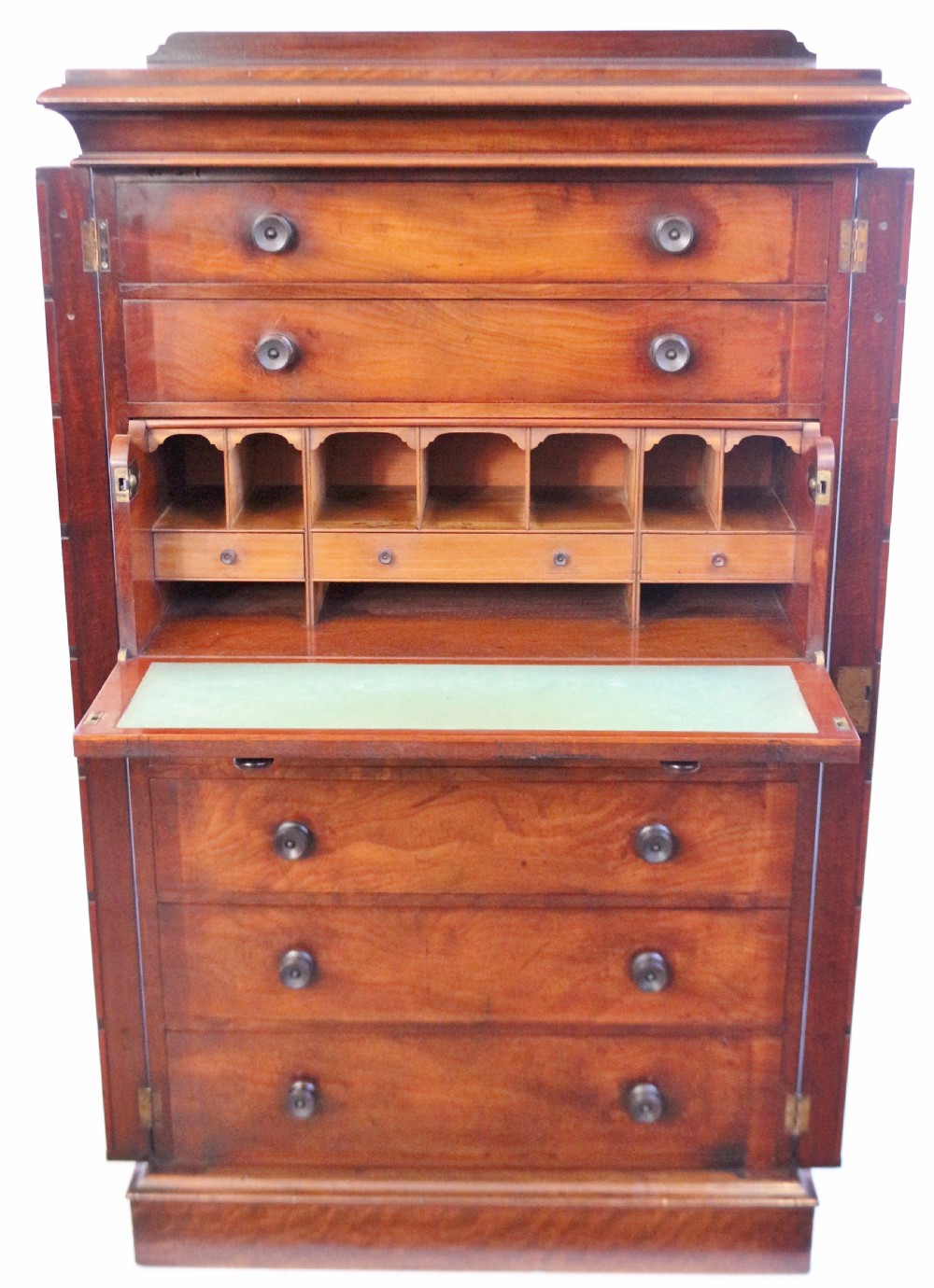 Fine Quality Early Victorian Mahogany 7 Drawer Secretaire Wellington Chest View II