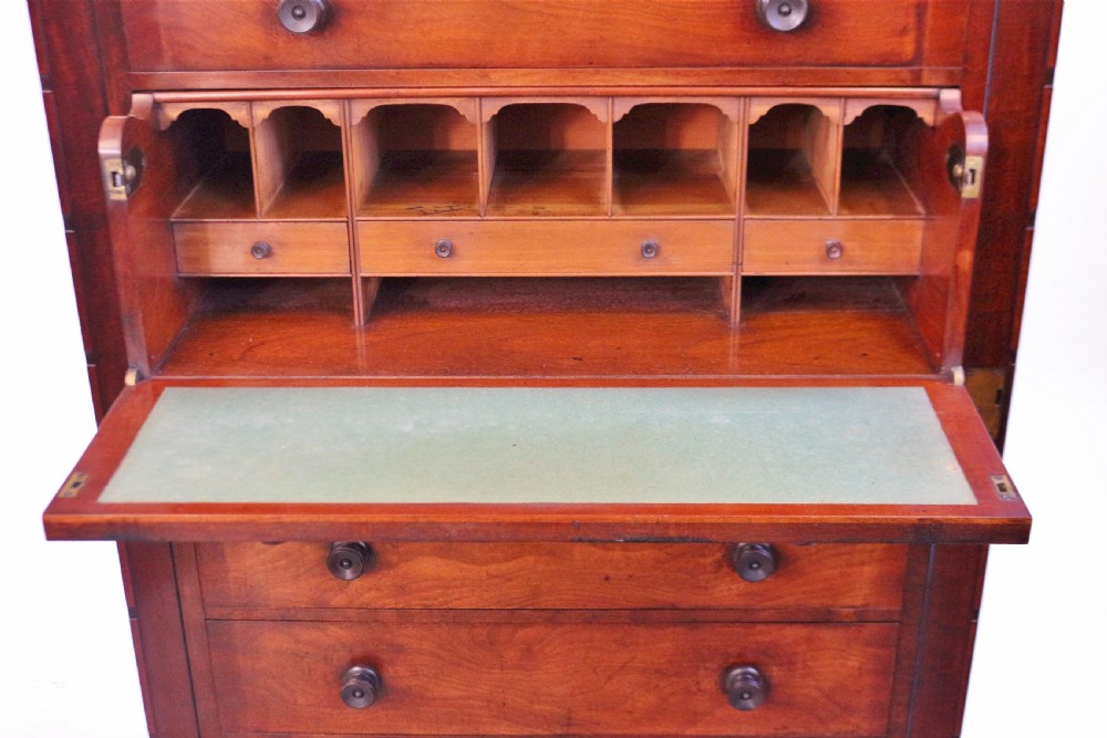 Fine Quality Early Victorian Mahogany 7 Drawer Secretaire Wellington Chest View III