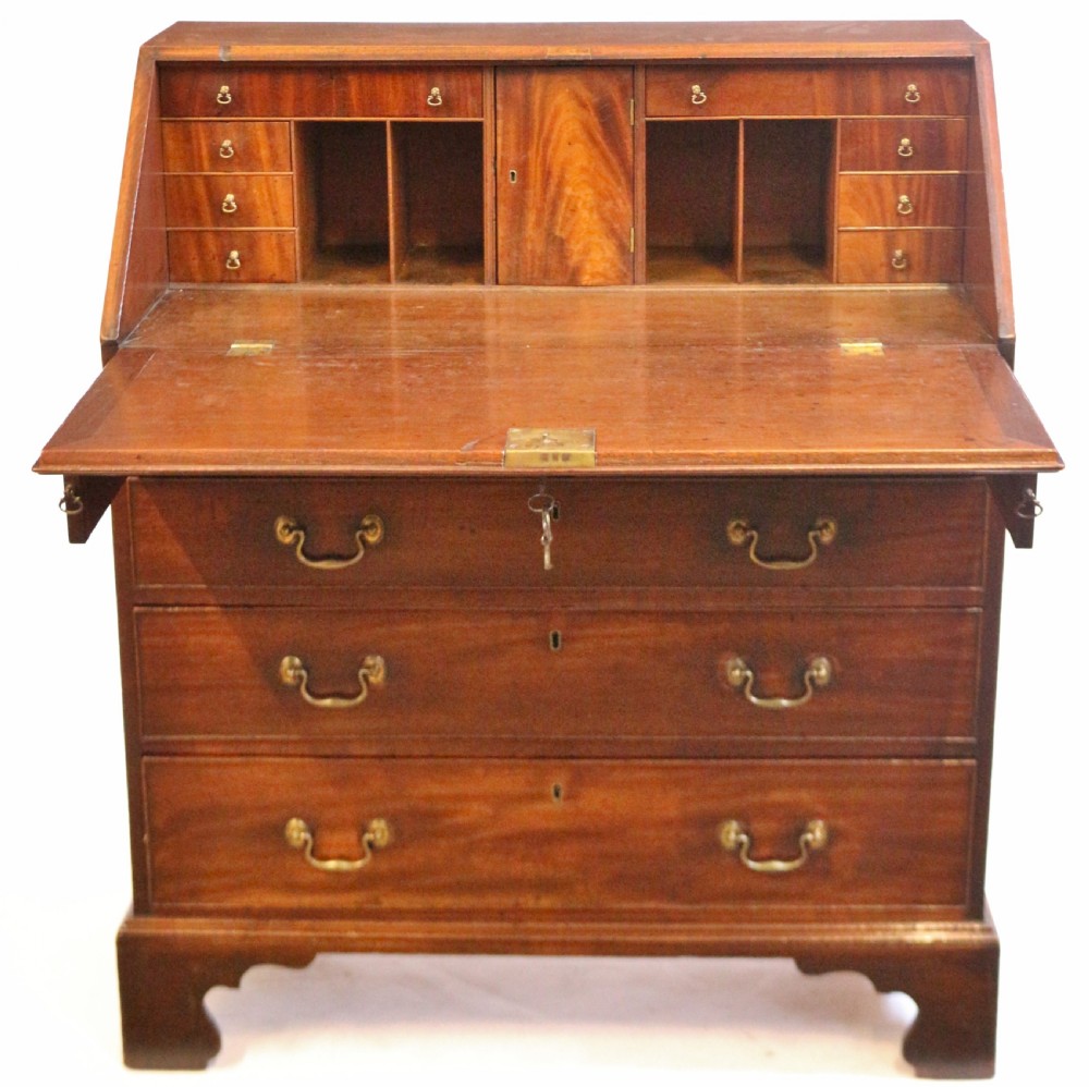 George 111 Mahogany 4 Drawer Bureau View II