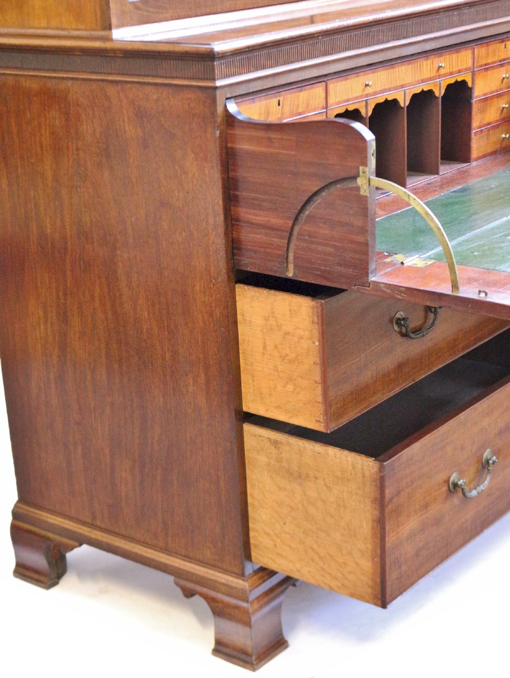 George III Mahogany Secretaire Bookcase on Chest Base View V