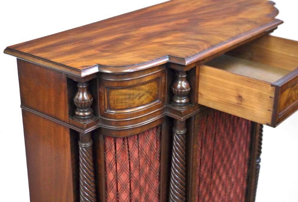 Fine Regency Mahogany 1 Door Shaped Side Cabinet View VII