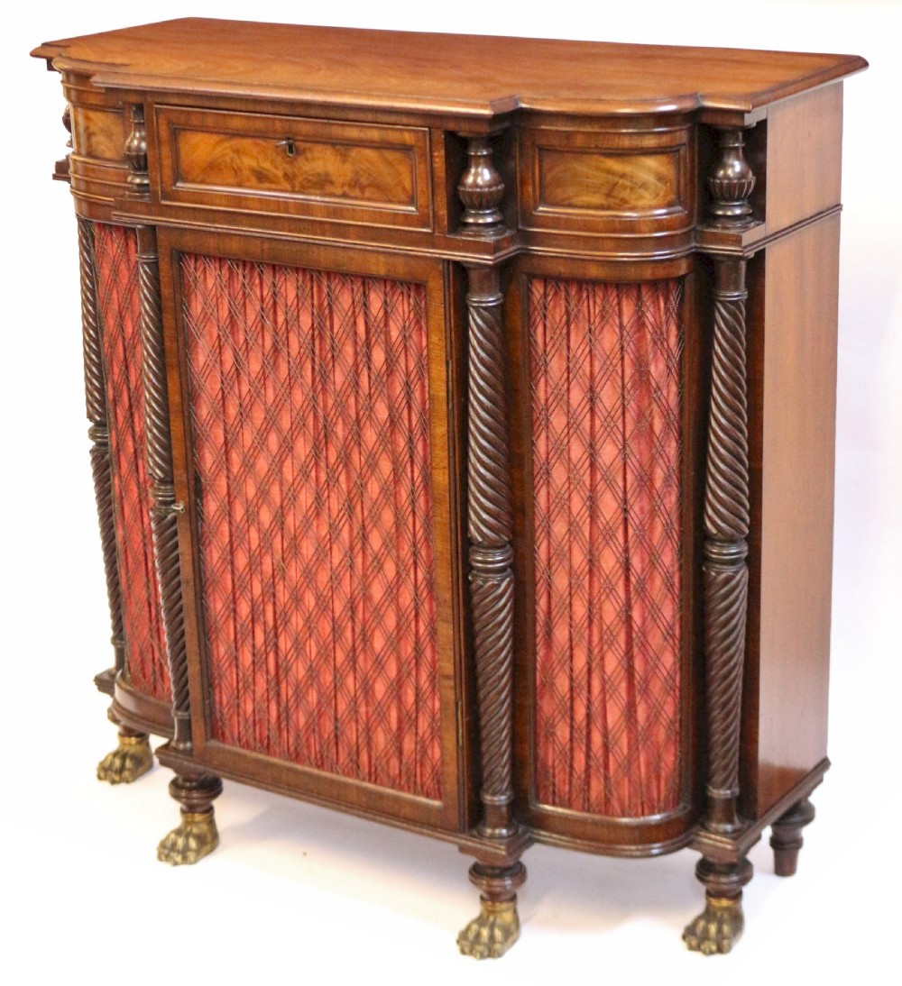 Fine Regency Mahogany 1 Door Shaped Side Cabinet View VIII