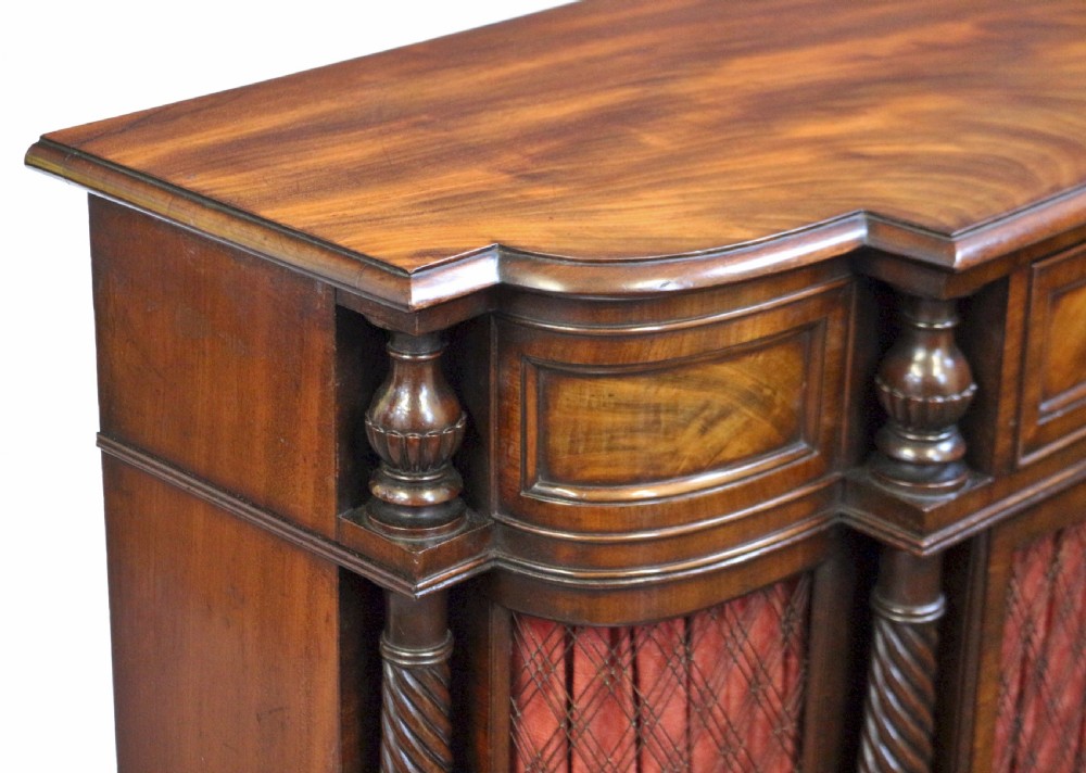 Fine Regency Mahogany 1 Door Shaped Side Cabinet View IX