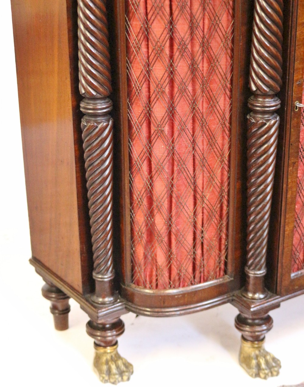 Fine Regency Mahogany 1 Door Shaped Side Cabinet View XI