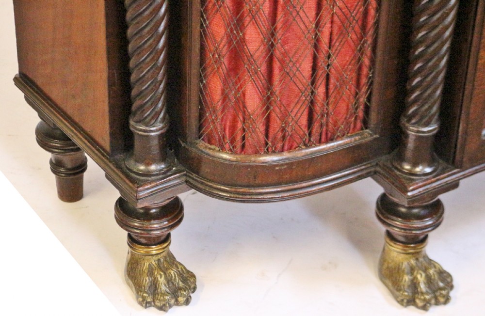 Fine Regency Mahogany 1 Door Shaped Side Cabinet View XII