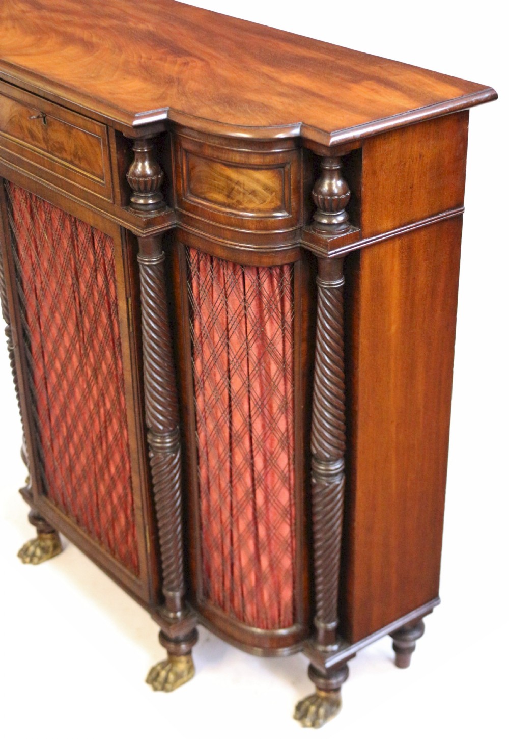 Fine Regency Mahogany 1 Door Shaped Side Cabinet View XIII