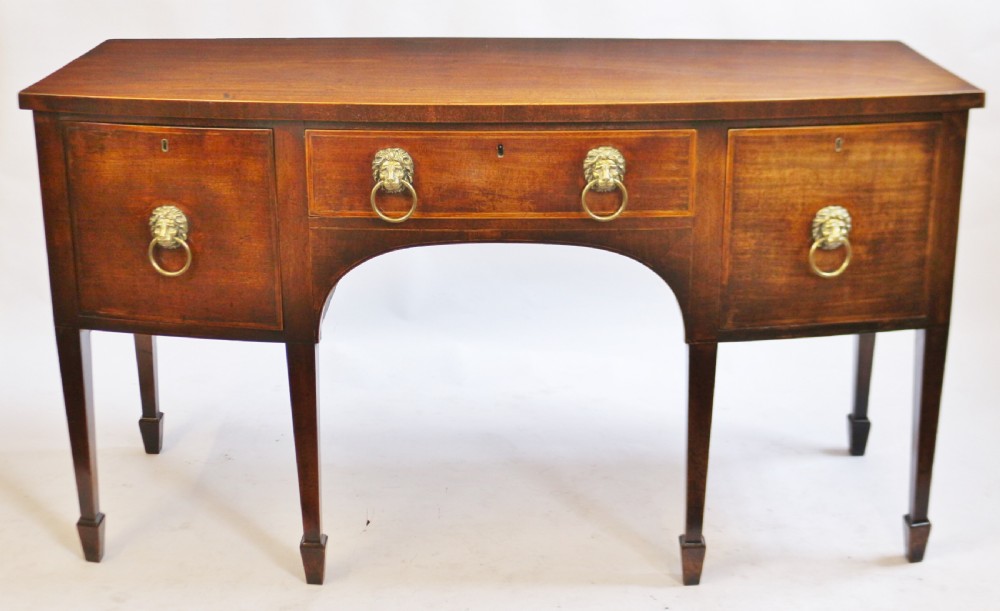George 111 Mahogany Bowfront 6 Leg Sideboard