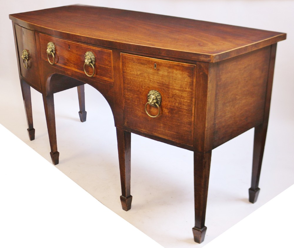 George 111 Mahogany Bowfront 6 Leg Sideboard View V