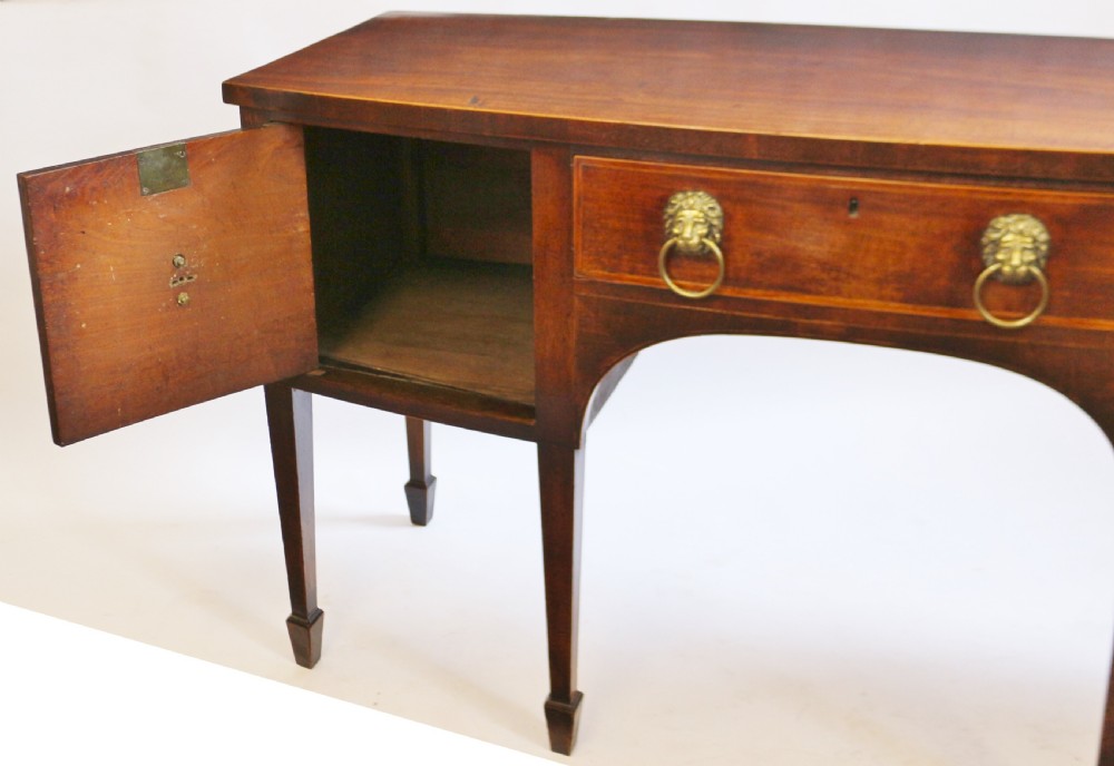 George 111 Mahogany Bowfront 6 Leg Sideboard View X