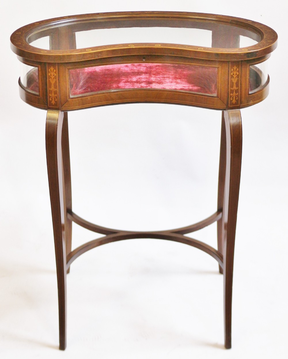 Edwardian Inlaid Mahogany Kidney Shaped Bijouterie Table