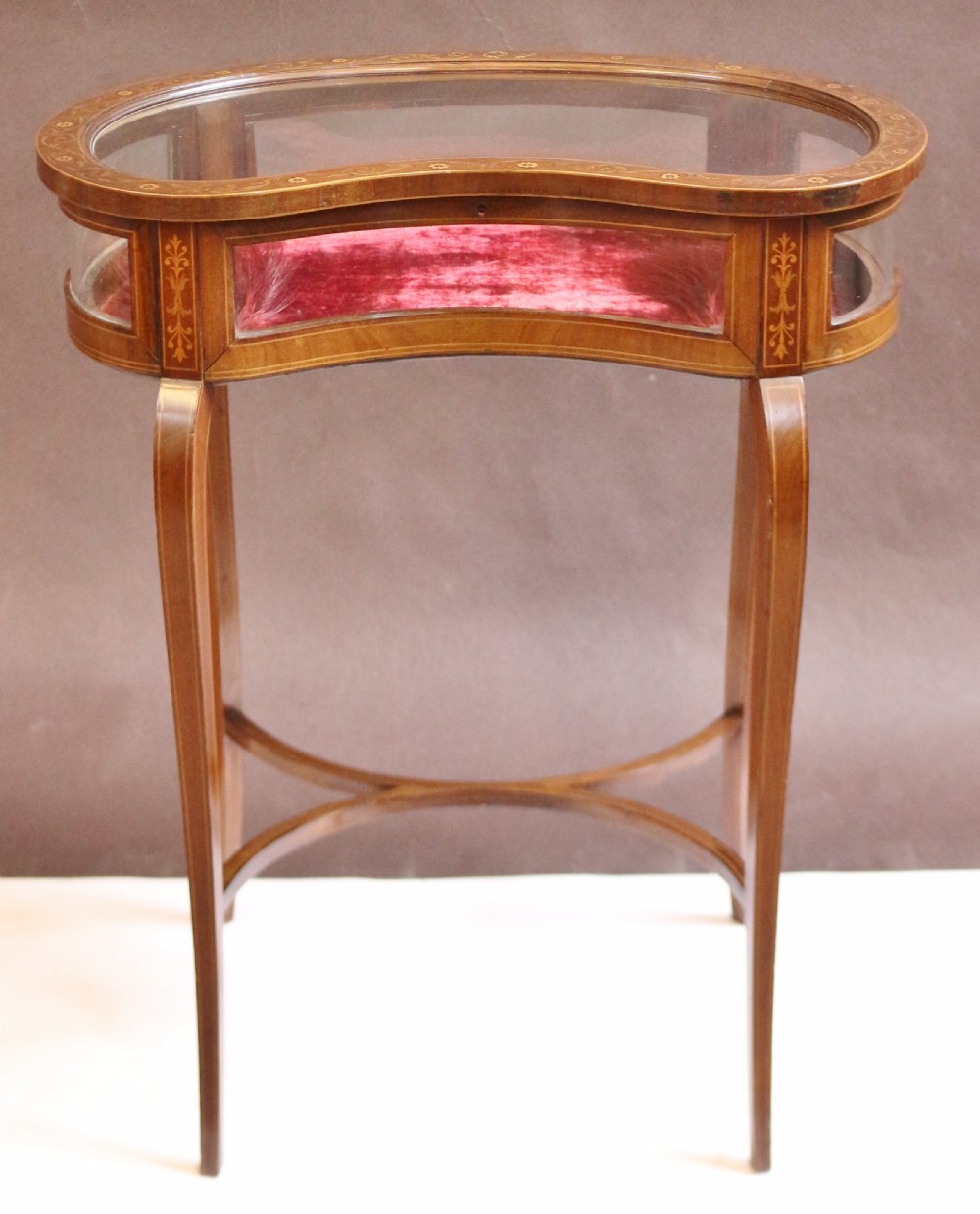 Edwardian Inlaid Mahogany Kidney Shaped Bijouterie Table View II