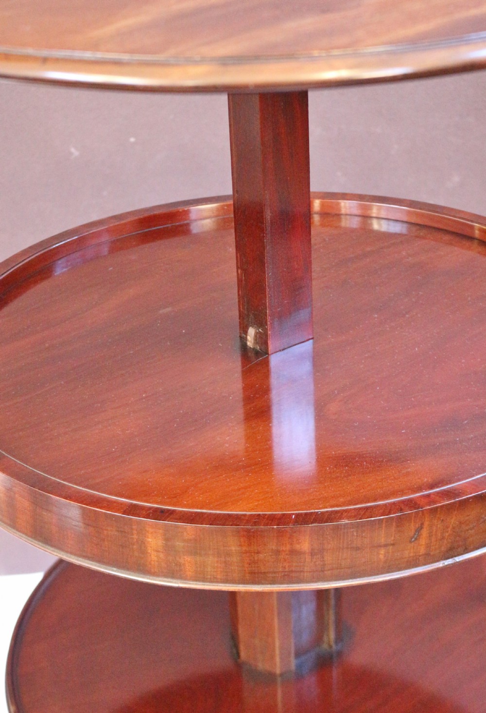 William 1V Mahogany Pedestal 3 Tier Collapsible Dumb Waiter View VII