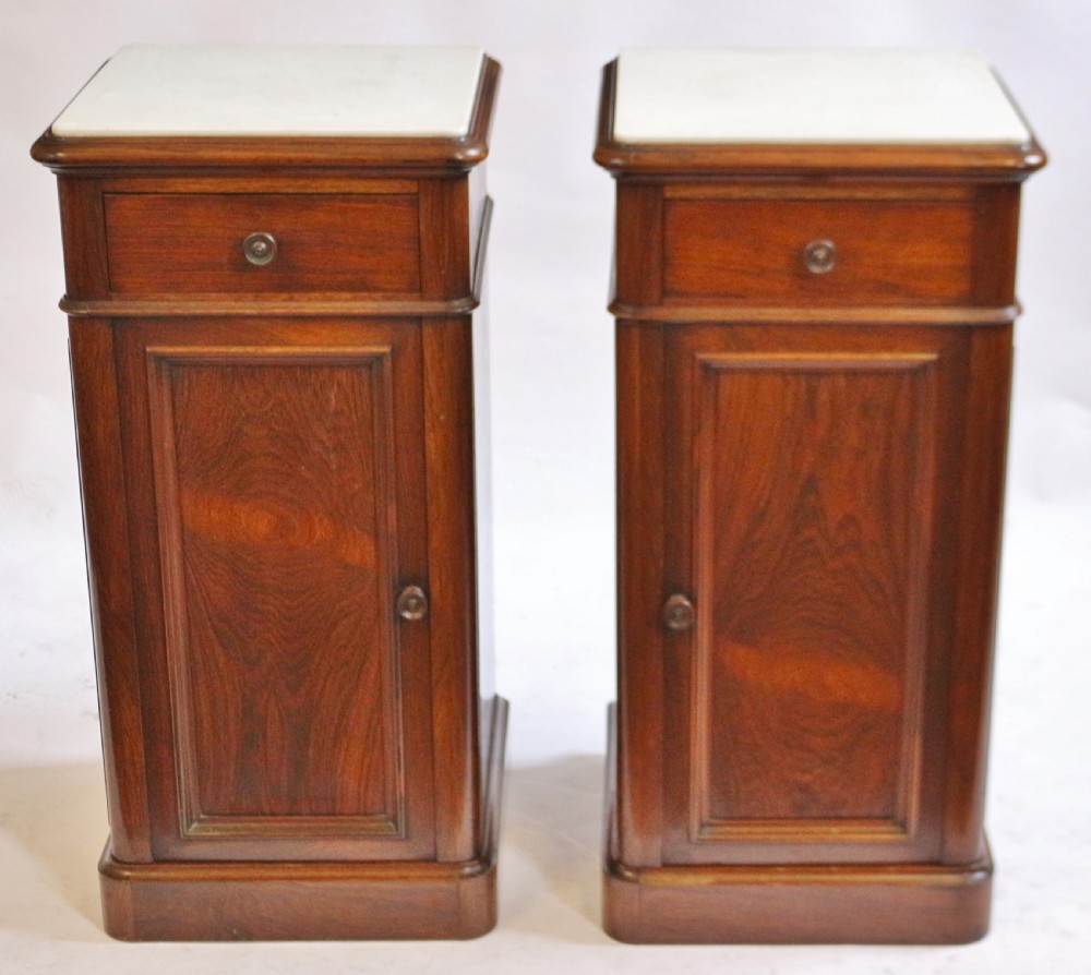19C Pair of Rosewood Bedside Cupboards by J.B.Etienne