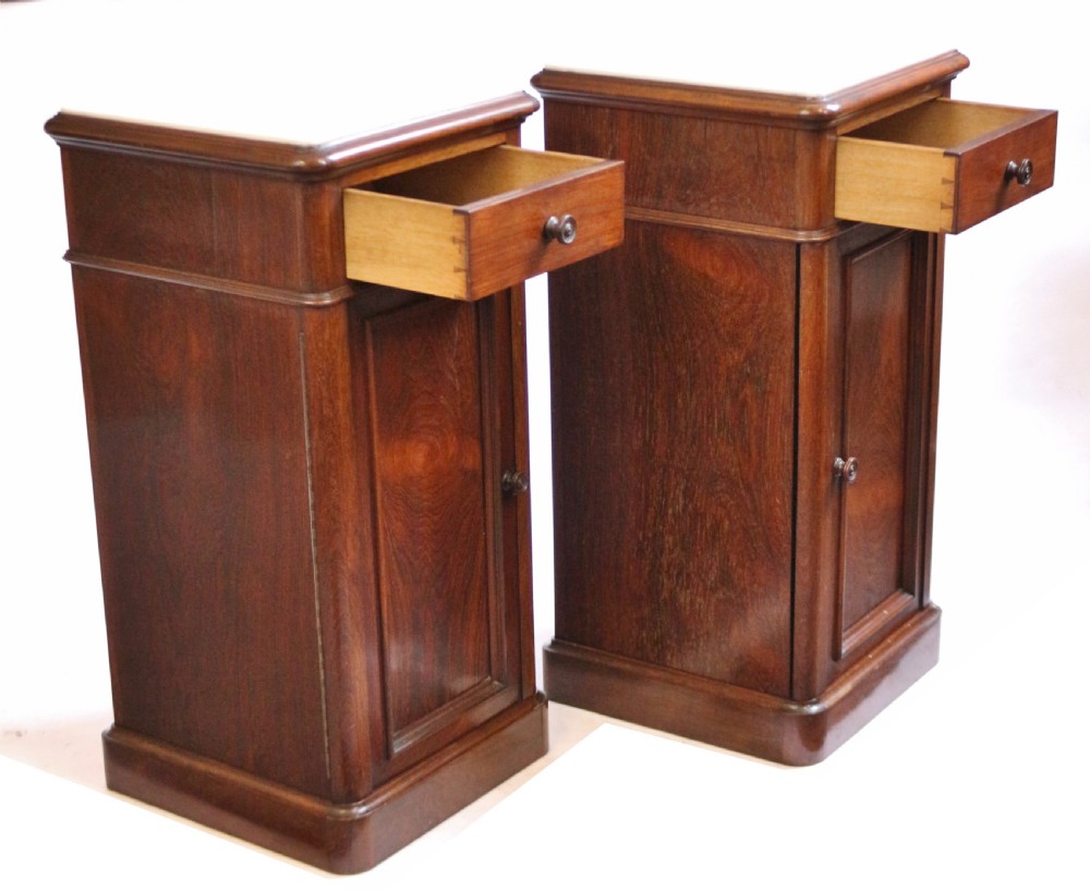 19C Pair of Rosewood Bedside Cupboards by J.B.Etienne View III