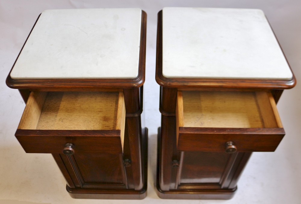 19C Pair of Rosewood Bedside Cupboards by J.B.Etienne View VII