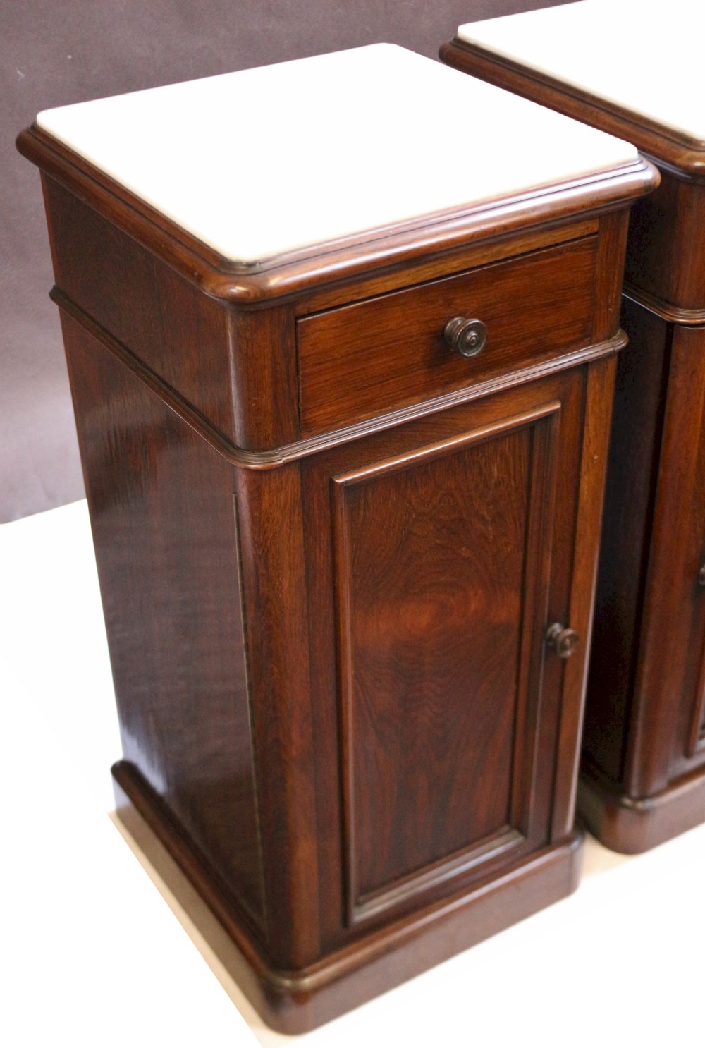 19C Pair of Rosewood Bedside Cupboards by J.B.Etienne View VIII