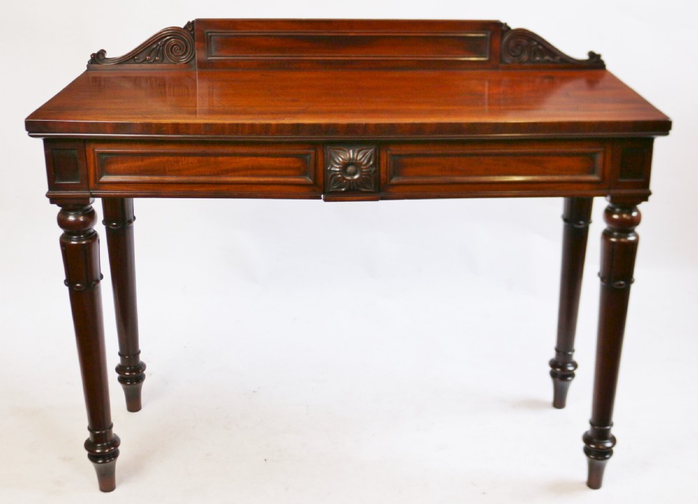 William 1V Mahogany 2 Drawer Hall Console Table by T.Willson