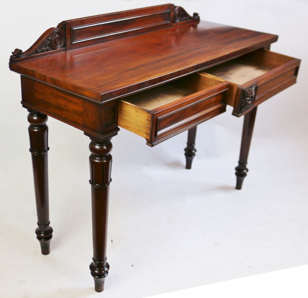 William 1V Mahogany 2 Drawer Hall Console Table by T.Willson View III