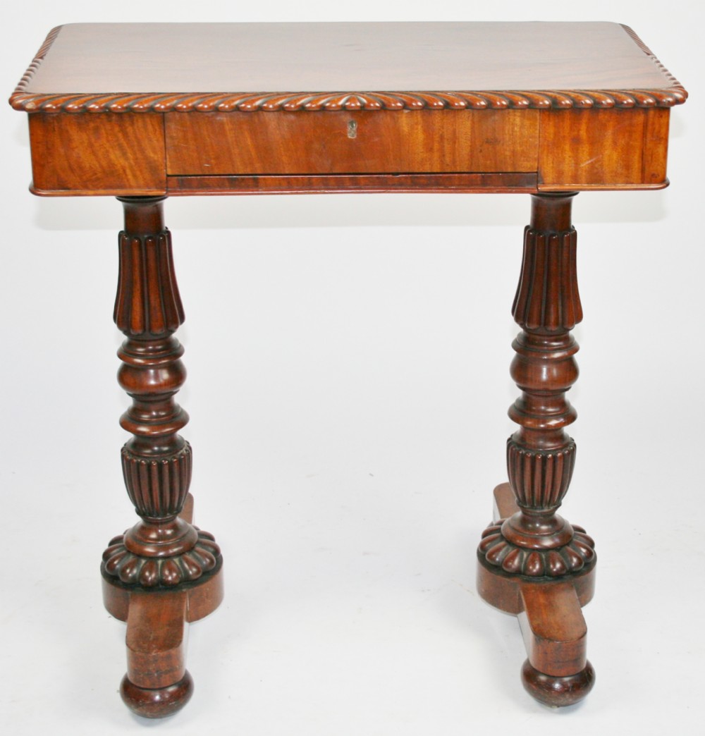William IV Mahogany End Support Work Table 