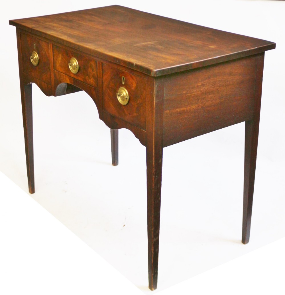 George 111 Mahogany 3 Drawer Kneehole Side Table View IV