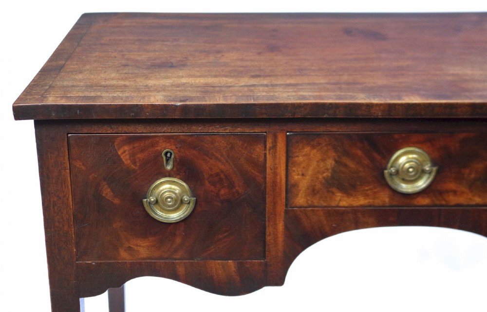 George 111 Mahogany 3 Drawer Kneehole Side Table View VII
