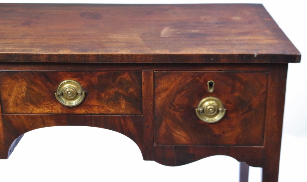 George 111 Mahogany 3 Drawer Kneehole Side Table View IX