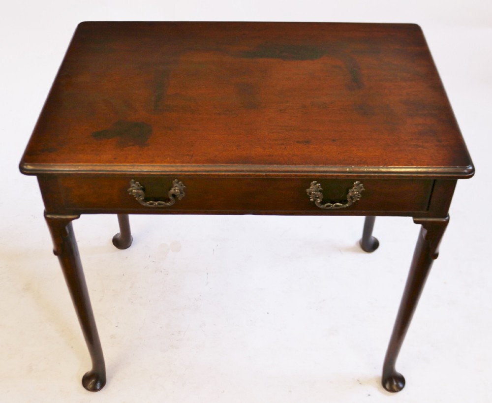 Early George 111 Mahogany 1 Drawer Side Table View IX