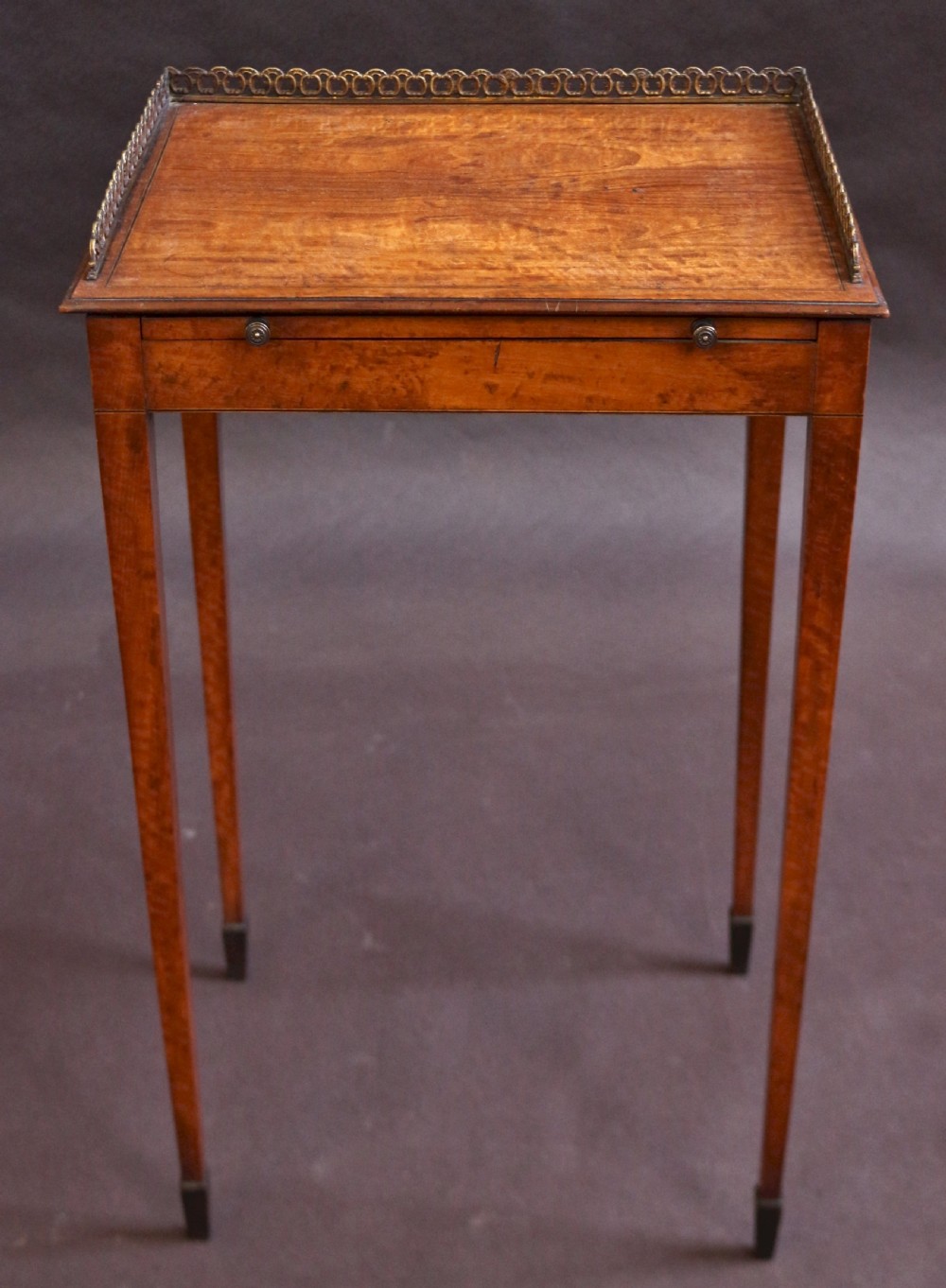 19C Satinwood Lamp Table with Slide