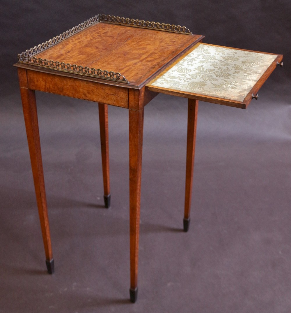 19C Satinwood Lamp Table with Slide View III