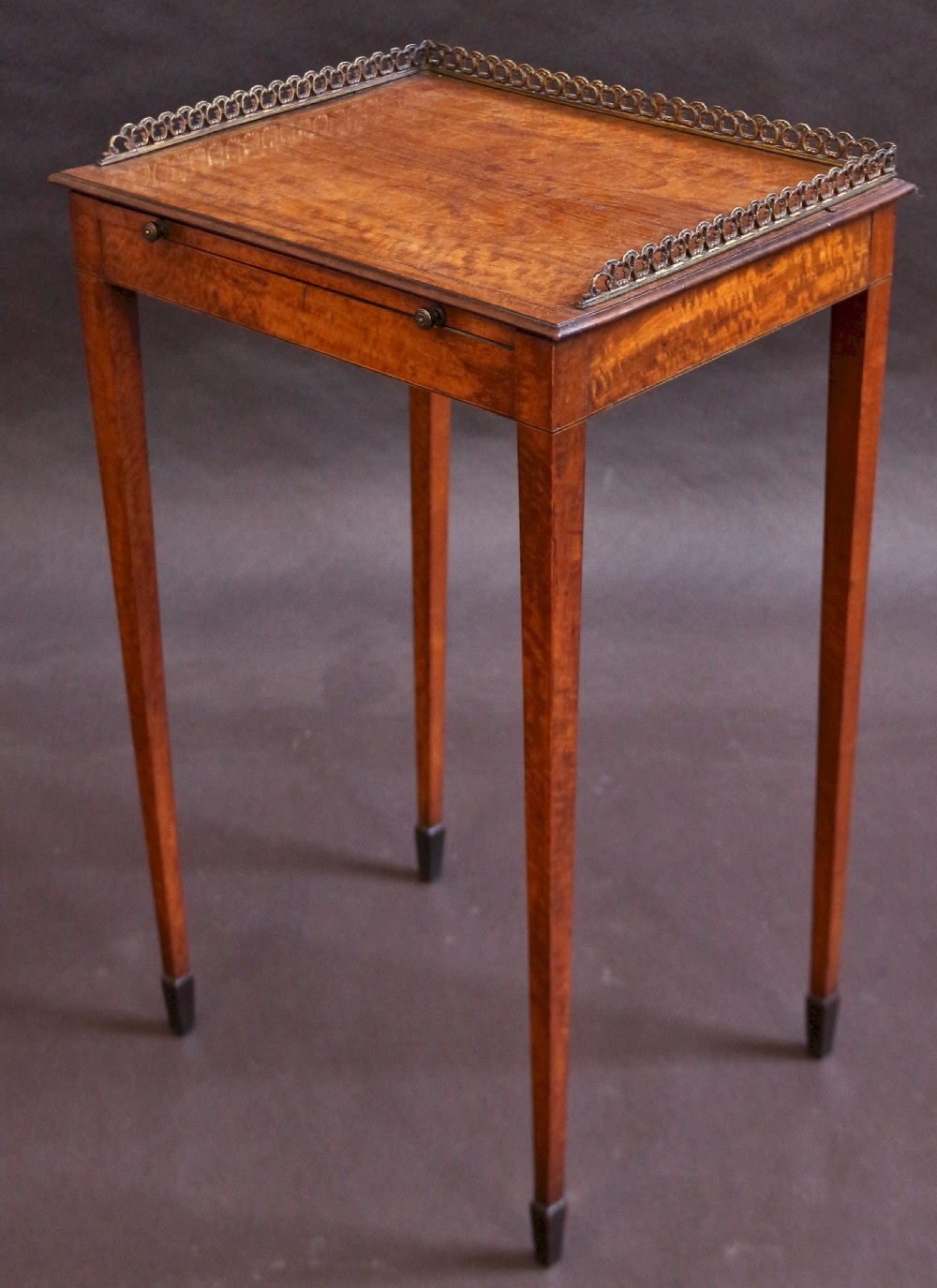 19C Satinwood Lamp Table with Slide View IV