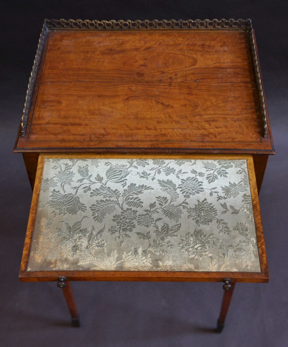 19C Satinwood Lamp Table with Slide View VI