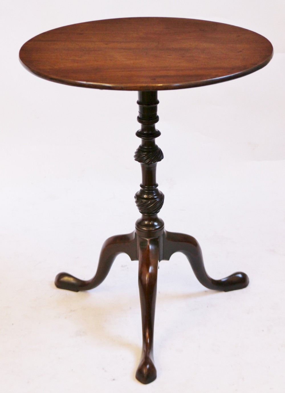 George 111 Mahogany Circular Tilt Top Tripod Wine Table