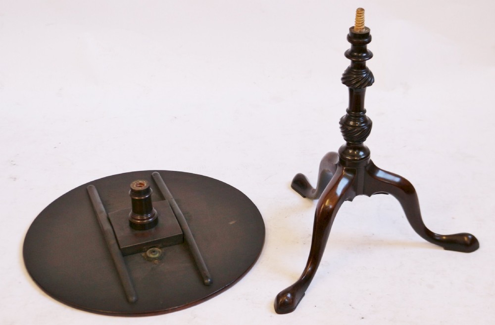 George 111 Mahogany Circular Tilt Top Tripod Wine Table View VI