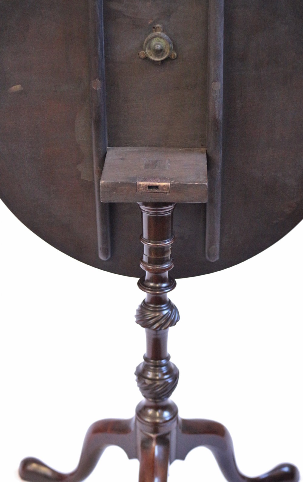 George 111 Mahogany Circular Tilt Top Tripod Wine Table View VII
