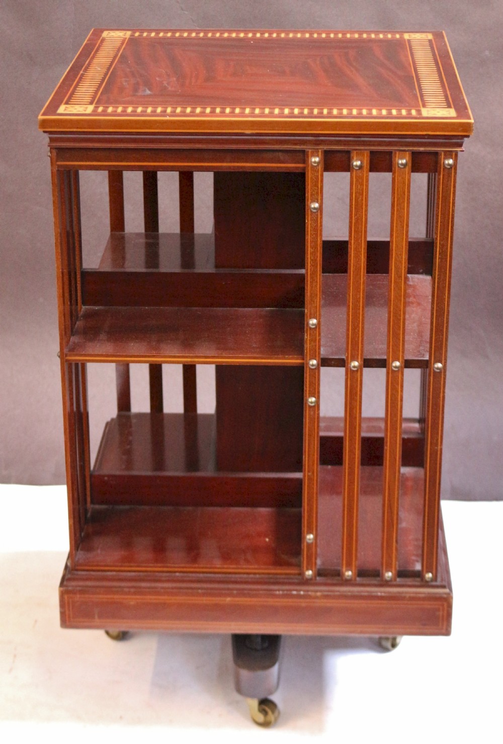 Edwardian Inlaid Mahogany Revolving Bookcase by Maple & Co View II